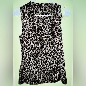 Grey and black leopard business professional top